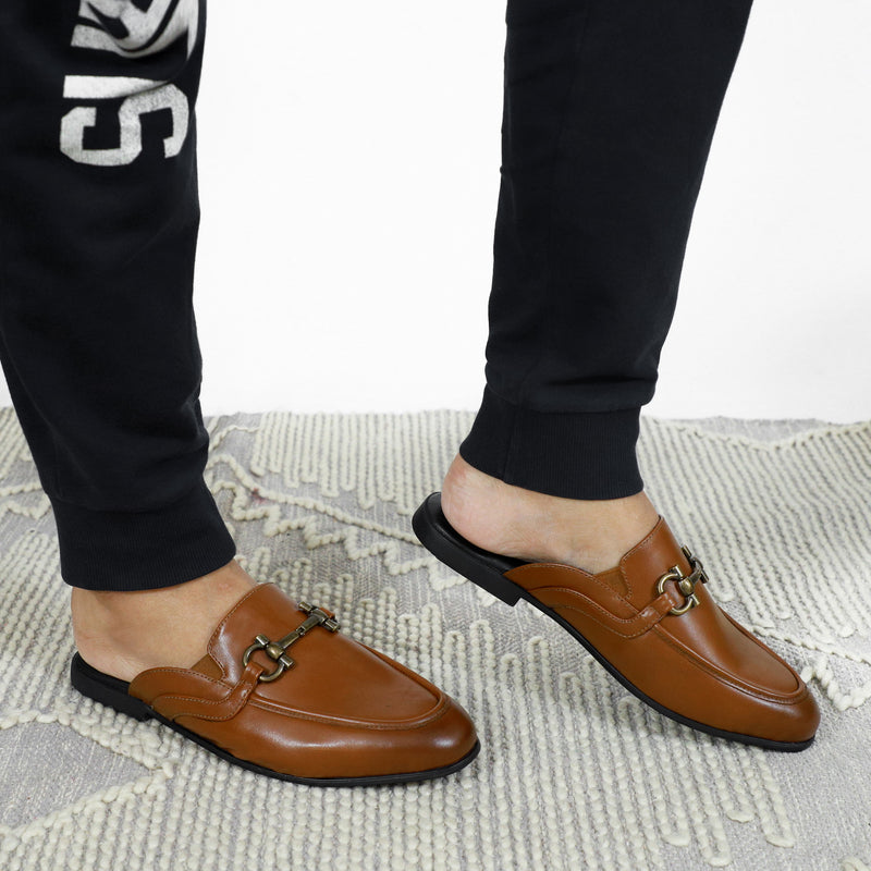 NICHE Tan Brown Comfy Horsebit Mule