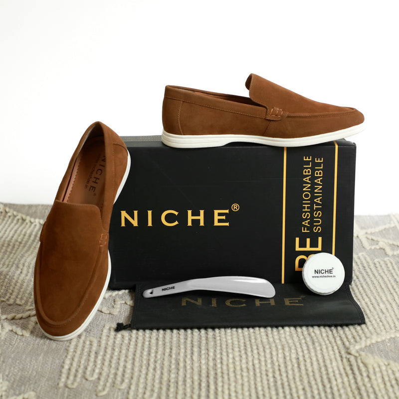 NICHE Tan Ultra Comfortable Super Suede Casual Loafers