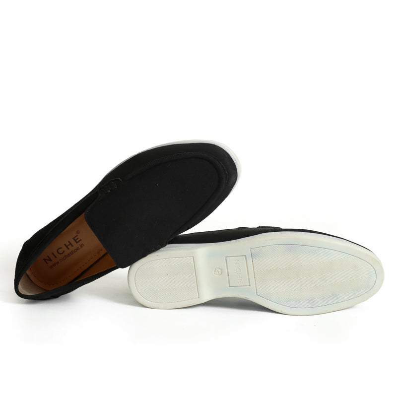 NICHE Black Ultra Comfortable Super Suede Casual Loafers