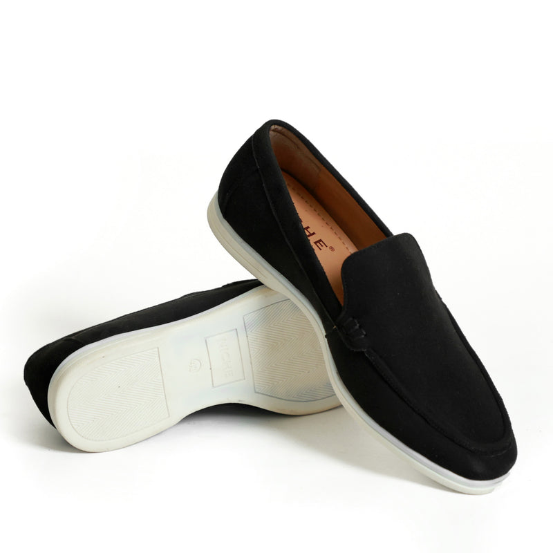 NICHE Black Ultra Comfortable Super Suede Casual Loafers