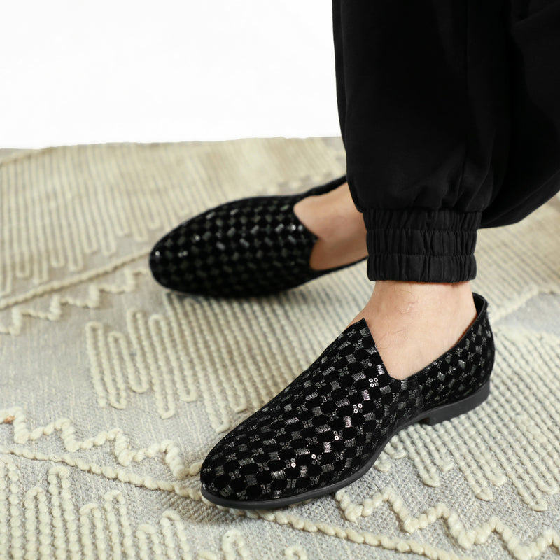 NICHE Black Mirror Sequin Mojaris