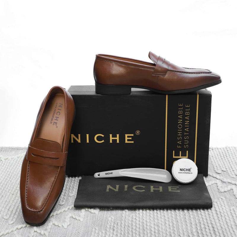 NICHE Tan Brown Evergreen Penny Loafer