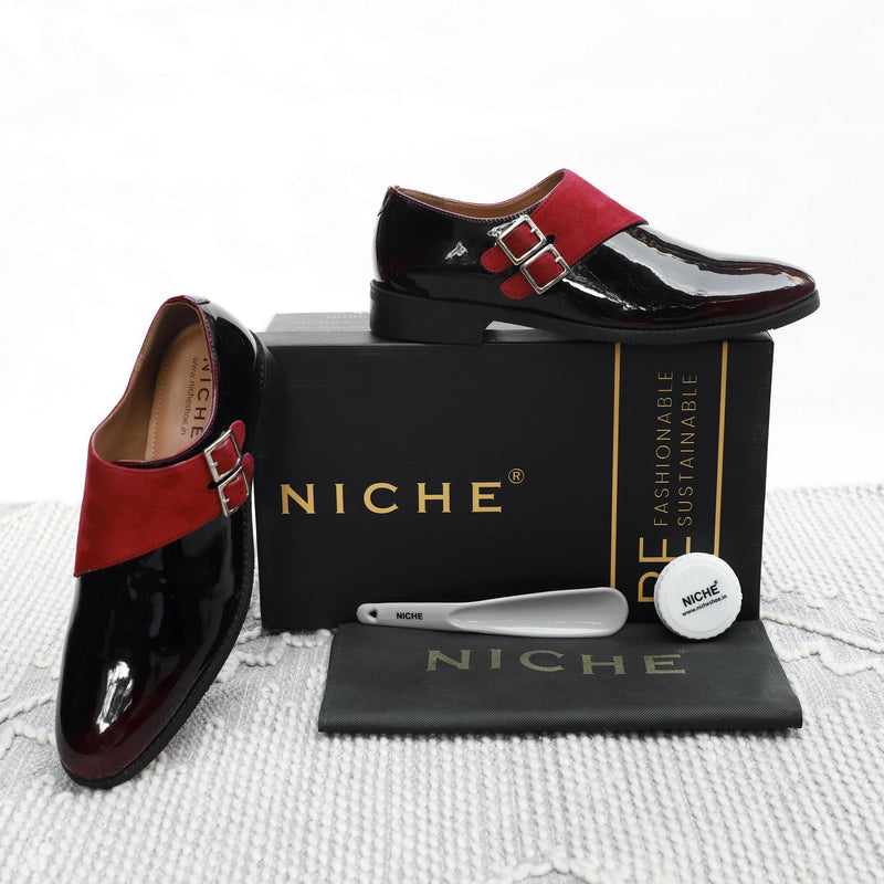 NICHE Black Patent Valentine Tuxedo Monk
