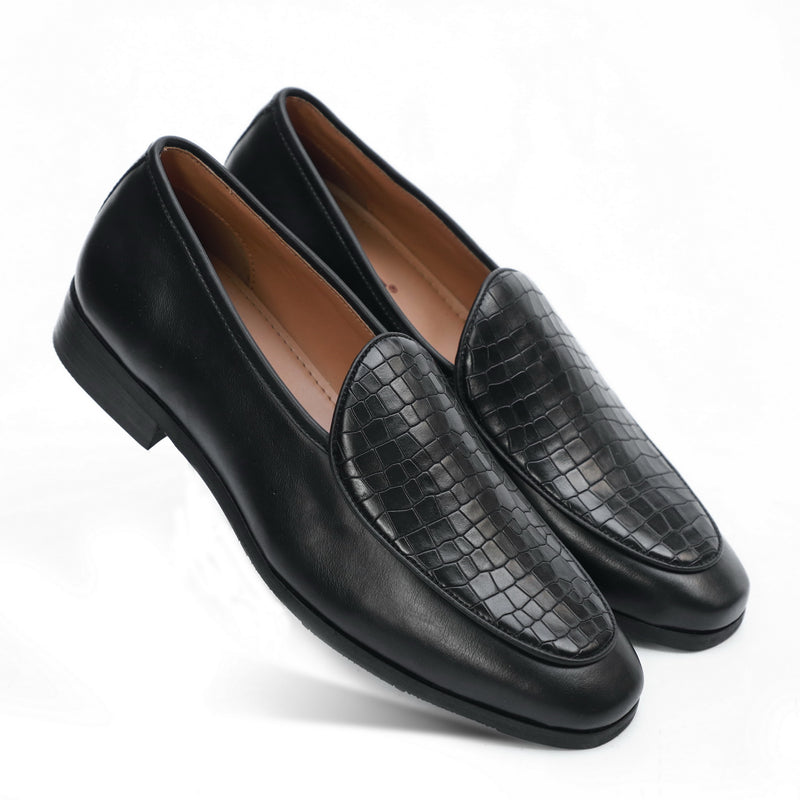 NICHE Black Exclusive Croco Loafers