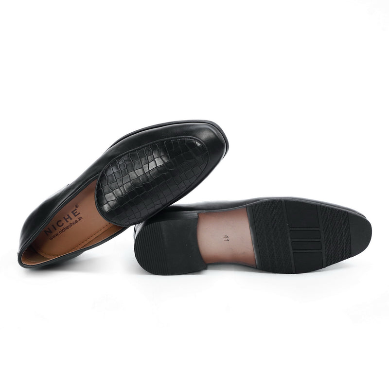 NICHE Black Exclusive Croco Loafers