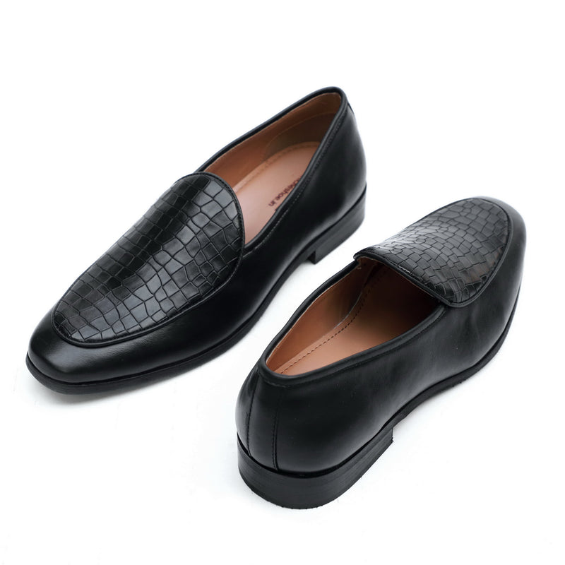 NICHE Black Exclusive Croco Loafers