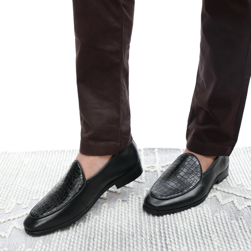 NICHE Black Exclusive Croco Loafers