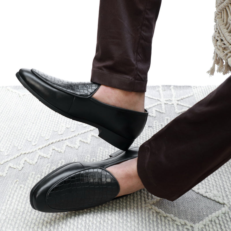 NICHE Black Exclusive Croco Loafers