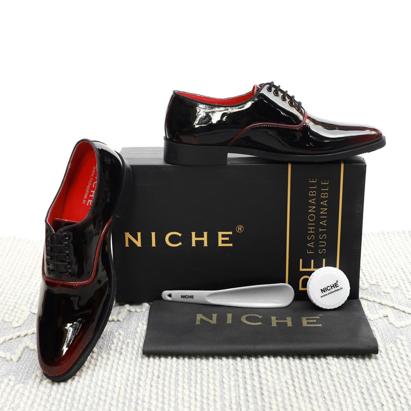 NICHE Black Crismon Patent Oxford - TUXEDO Special