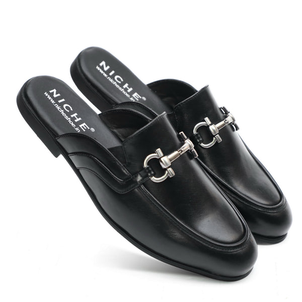 NICHE Black Comfy Horsebit Mule