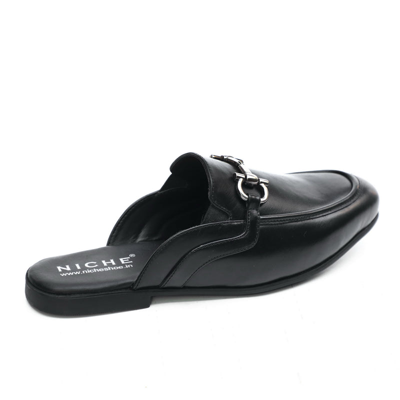 NICHE Black Comfy Horsebit Mule