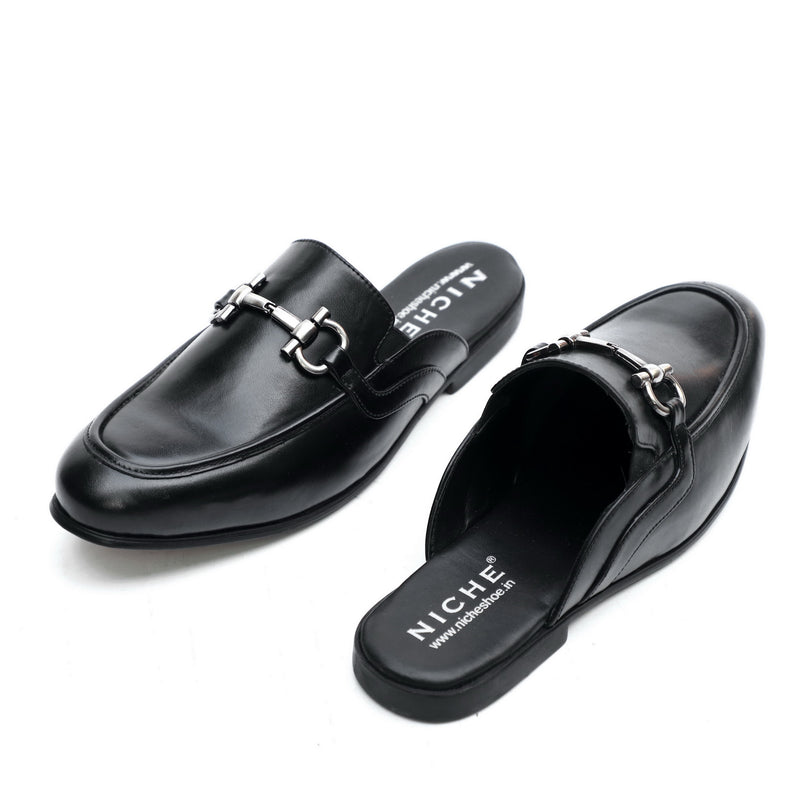 NICHE Black Comfy Horsebit Mule