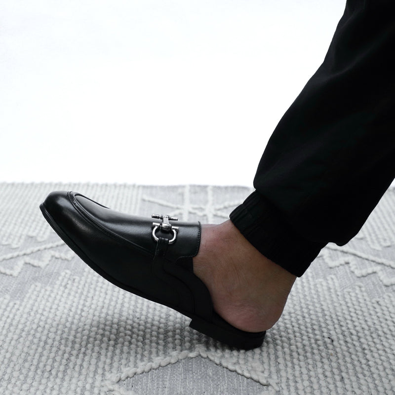 NICHE Black Comfy Horsebit Mule