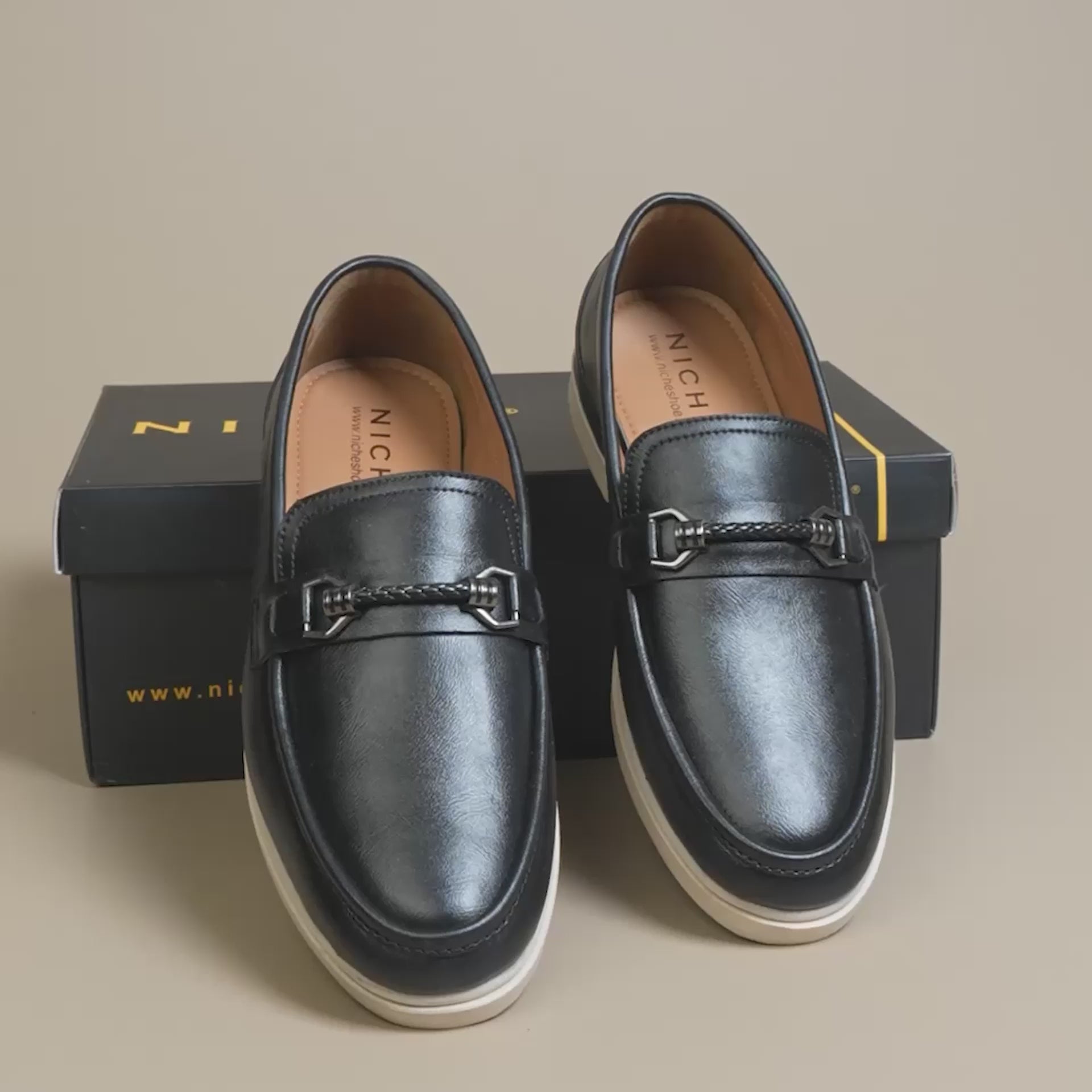 NICHE Bruno Super Lite Horsebit Loafers – Black