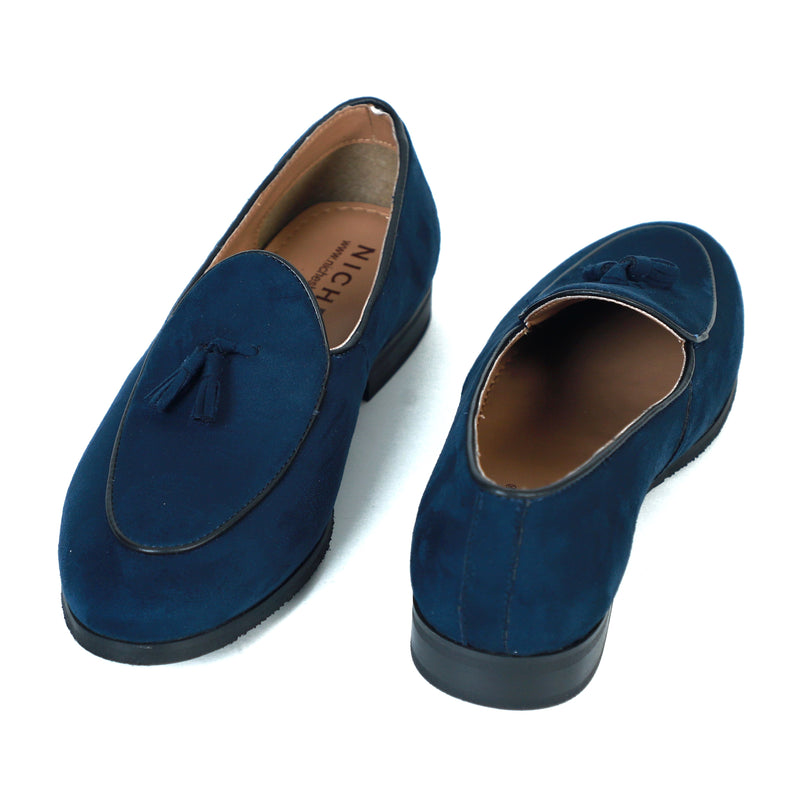 NICHE Blue Suede Tassel Loafers