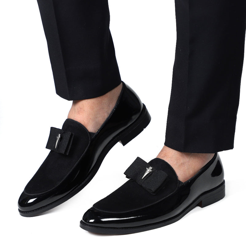 NICHE Black Patent Brooch Loafers