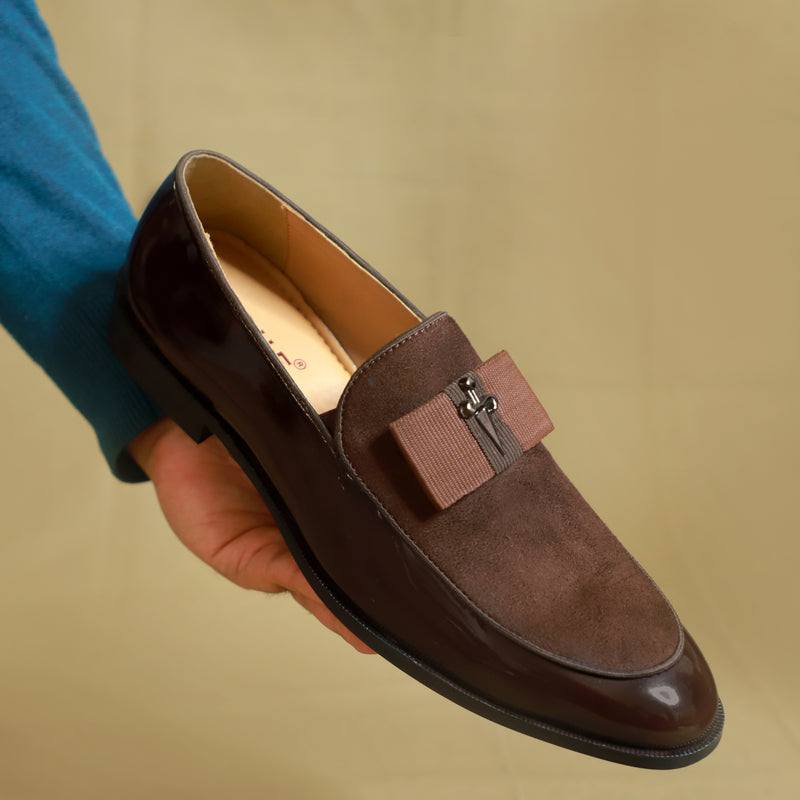 NICHE Brown Patent Brooch Loafers